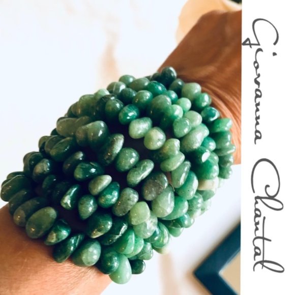 BoHo Handmade Beaded Chunky Bracelet - Green - Picture 1 of 6